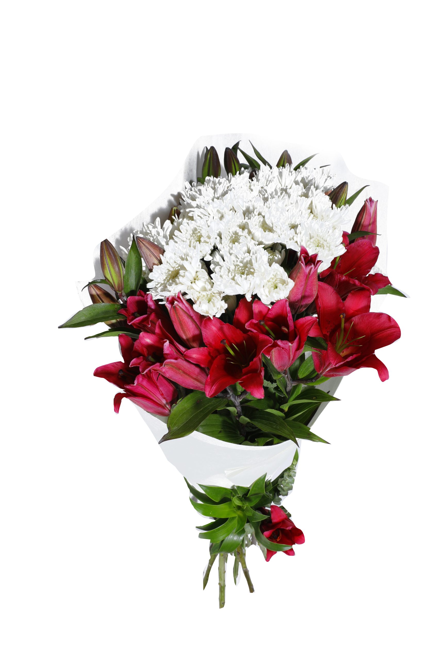 Crimson and Ivory Bouquet