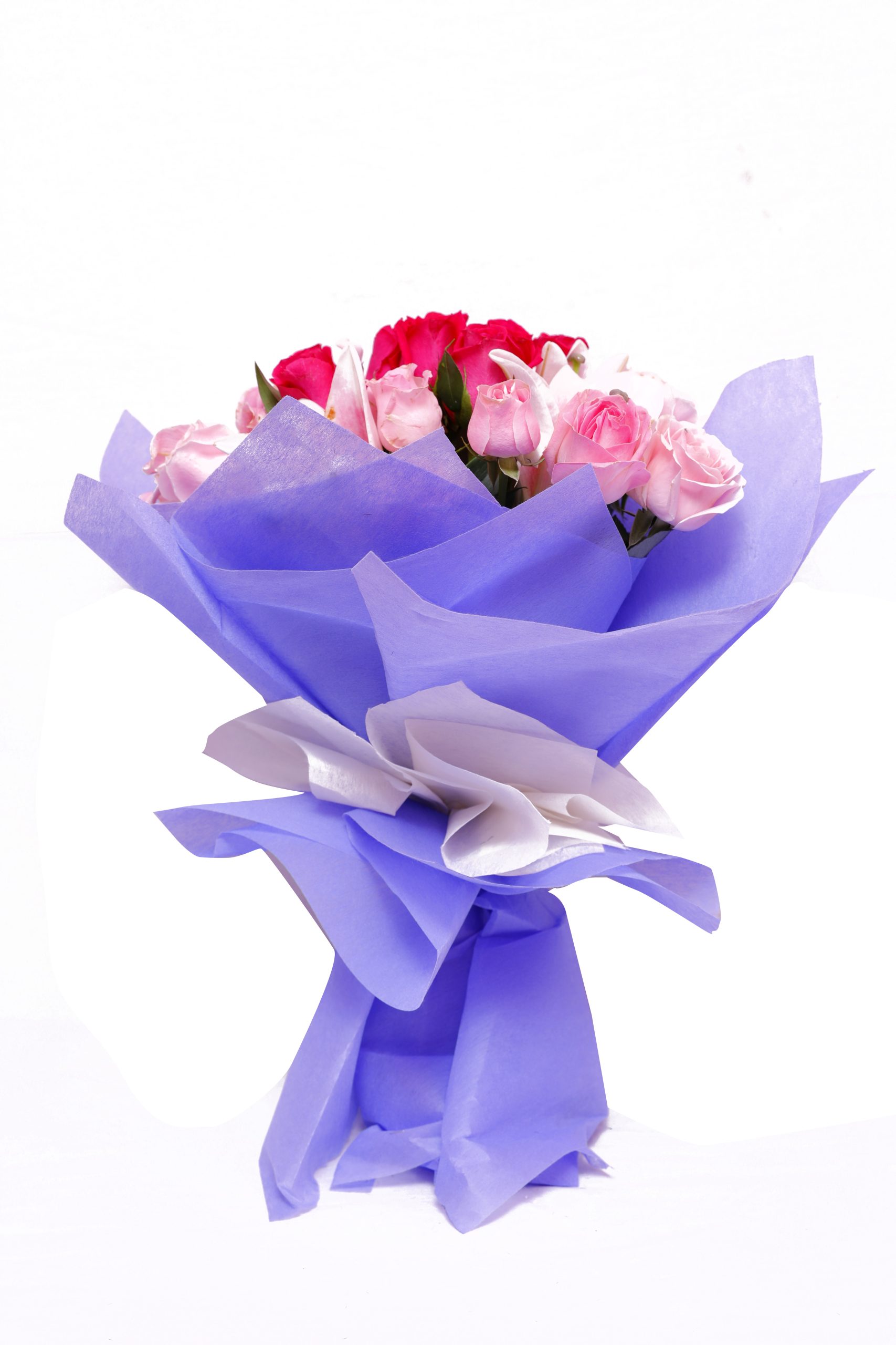 Pink Rose and Lily Bouquet