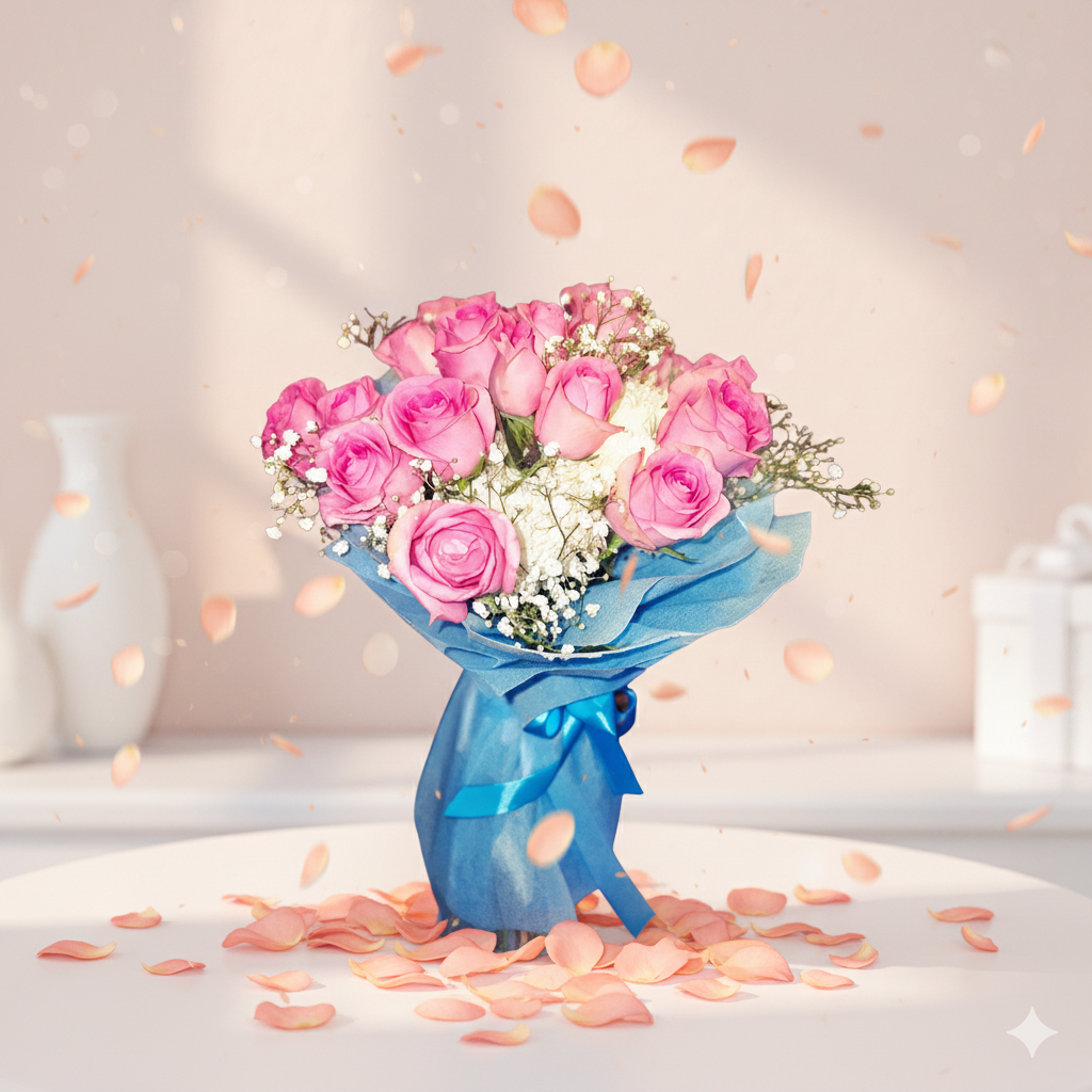 Classic Pink rose bouquet