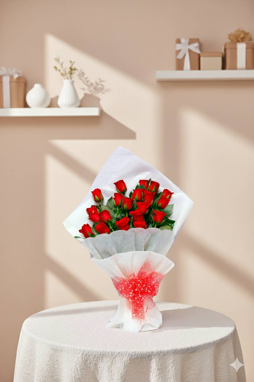 Classic Red Rose Arrangement.