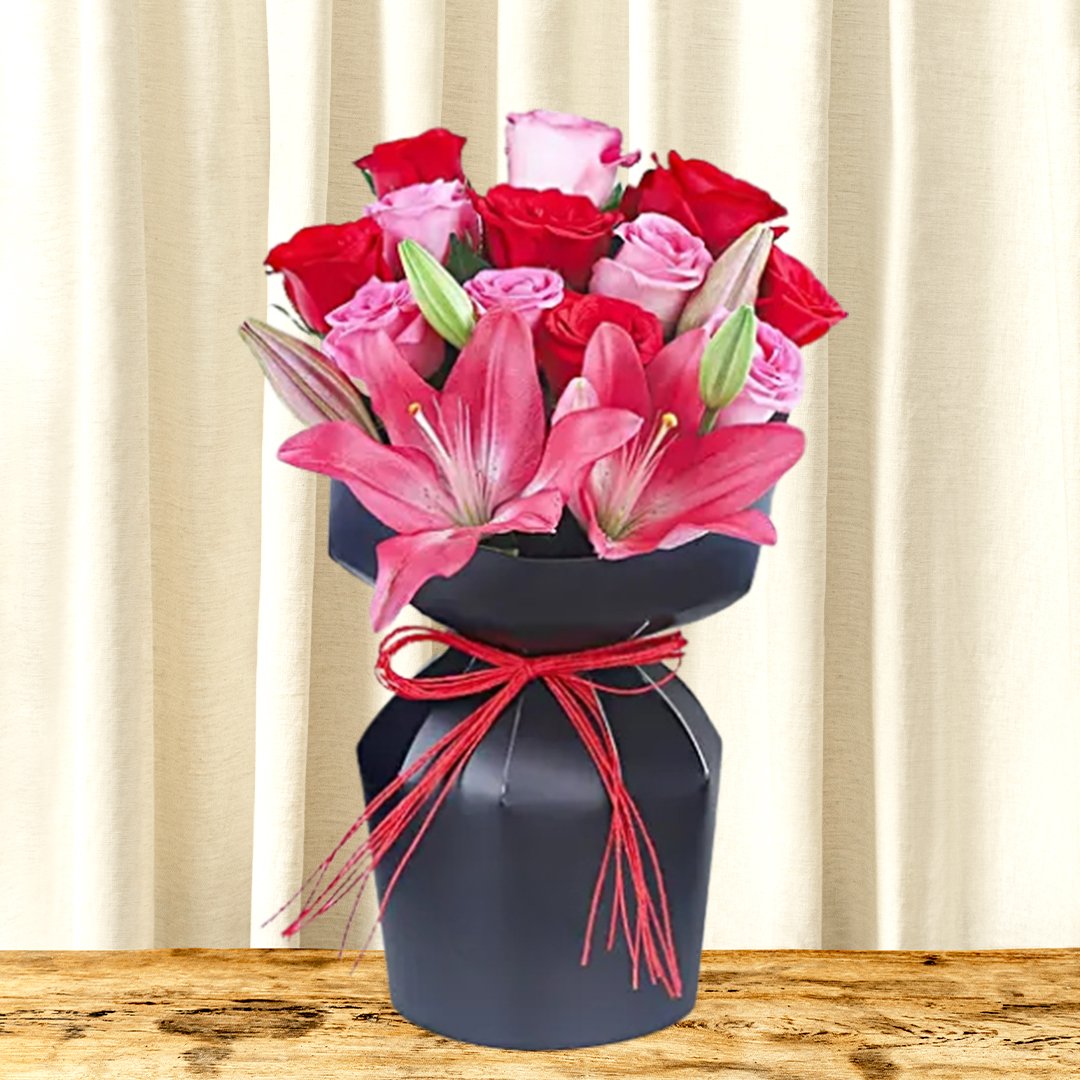 Vivid Rose Vase Arrangement
