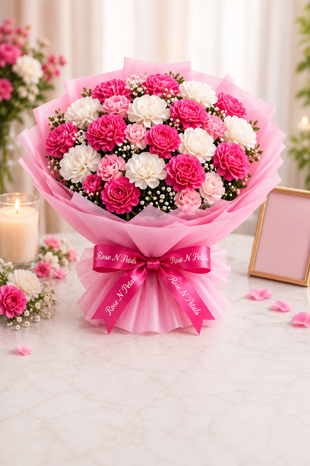 Pink & White Carnation