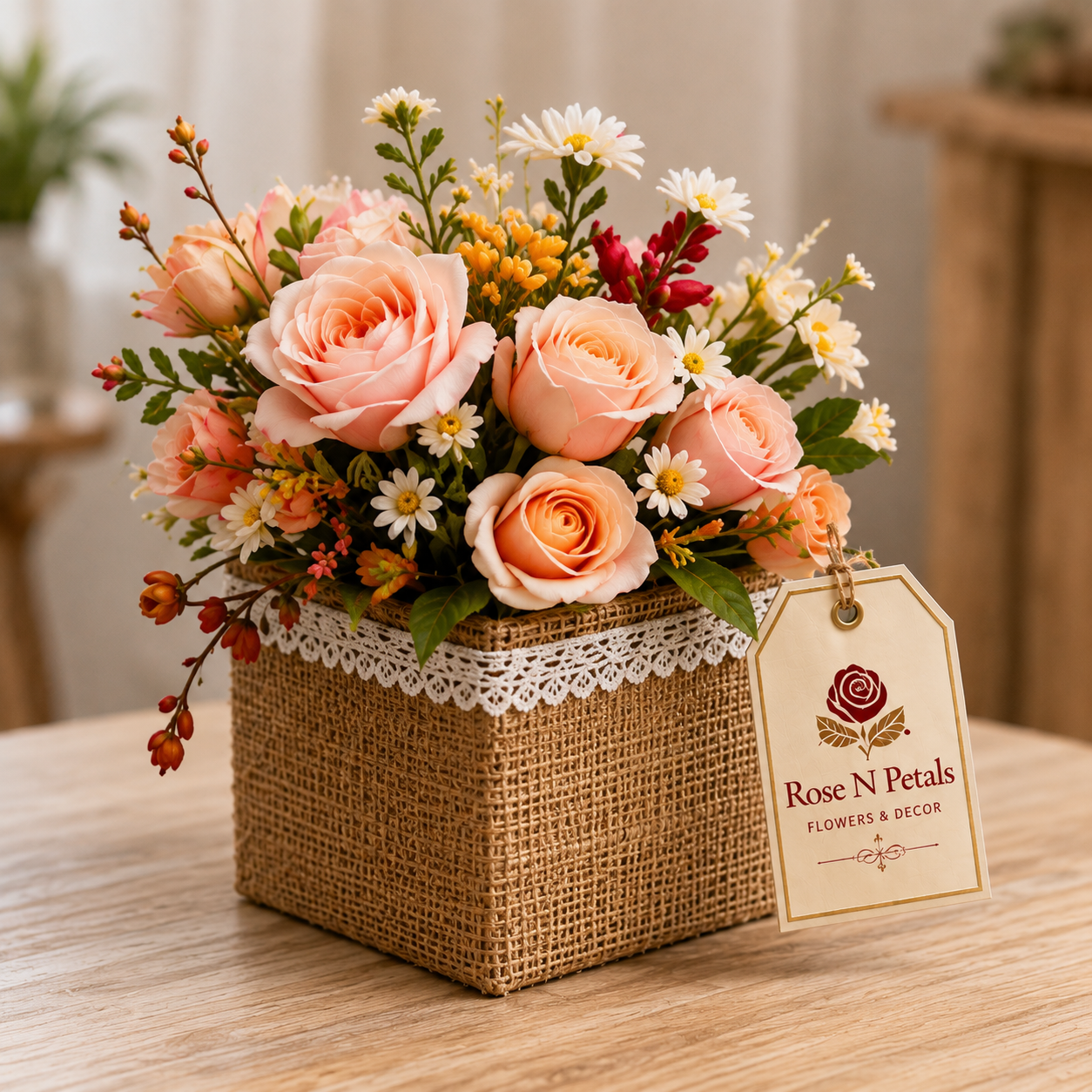 Rustic Square Bloom