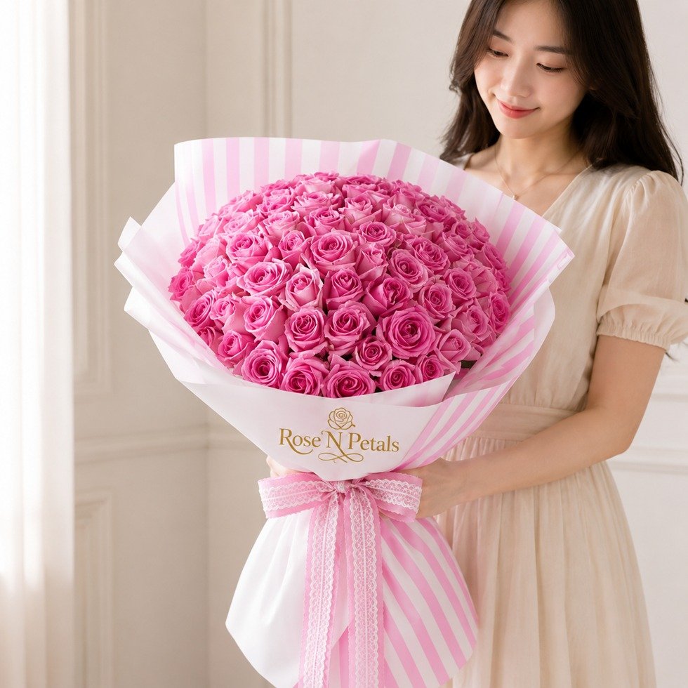 Unforgettable 50 Pink Roses